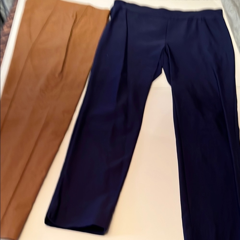 Chico’s So Slimming Ankle Slim Brown and Navy pants